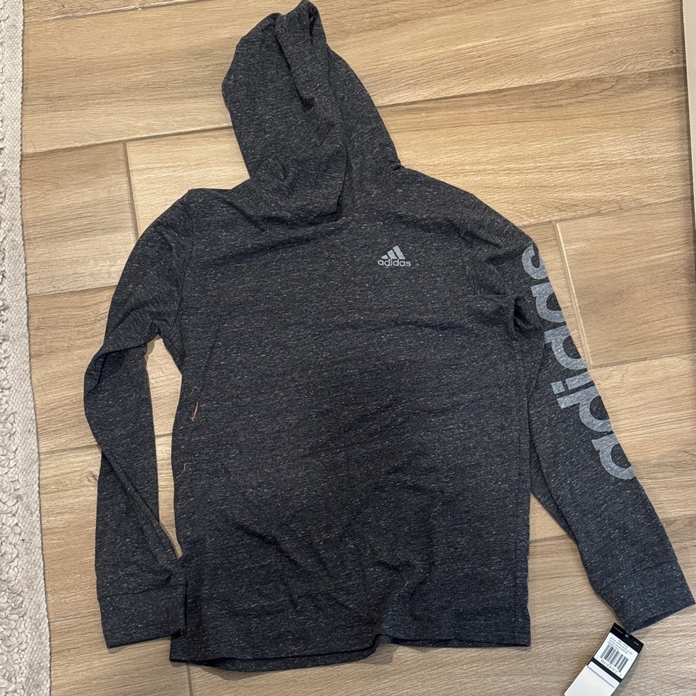Adidas Charcoal Hoodie with Logo